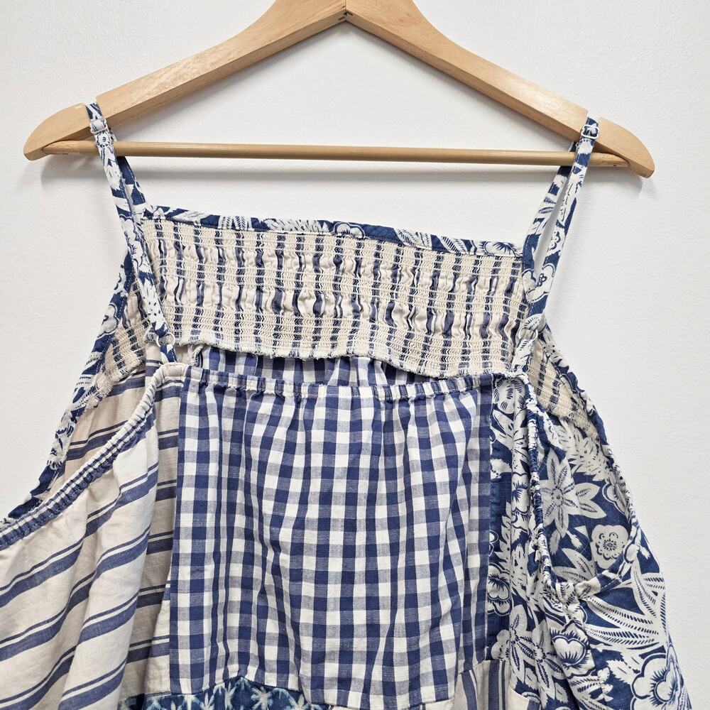 Universal Thread Blue Patchwork Smocked Plus Size… - image 5